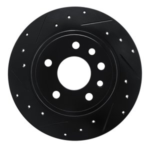 Cadillac CATERA Brake Rotor (1) - Rear Left - R1 Concepts - Drilled & Slotted - Black - `97-`01